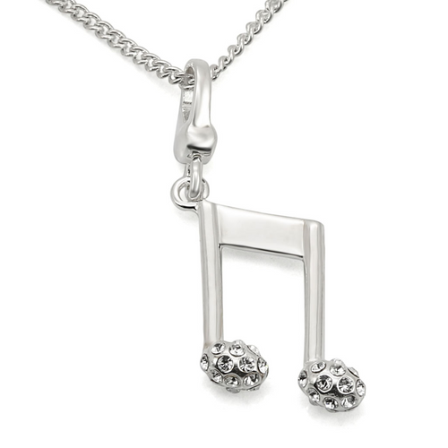 LOS443 - 925 Sterling Silver Chain Pendant Silver Women Top Grade Crystal Clear
