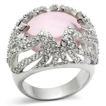 LOS536 - 925 Sterling Silver Ring Silver Women Synthetic Light Rose