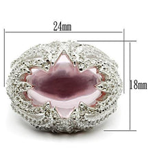 LOS536 - 925 Sterling Silver Ring Silver Women Synthetic Light Rose
