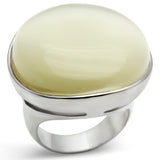 LOS537 - 925 Sterling Silver Ring Silver Women Synthetic White