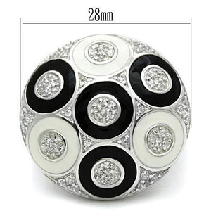 LOS541 - 925 Sterling Silver Ring Silver Women AAA Grade CZ Clear
