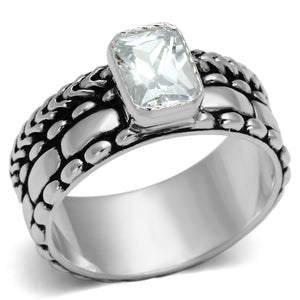 LOS553 - 925 Sterling Silver Ring Silver Women AAA Grade CZ Clear