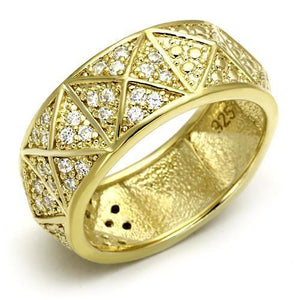 LOS560 - 925 Sterling Silver Ring Gold Women AAA Grade CZ Clear