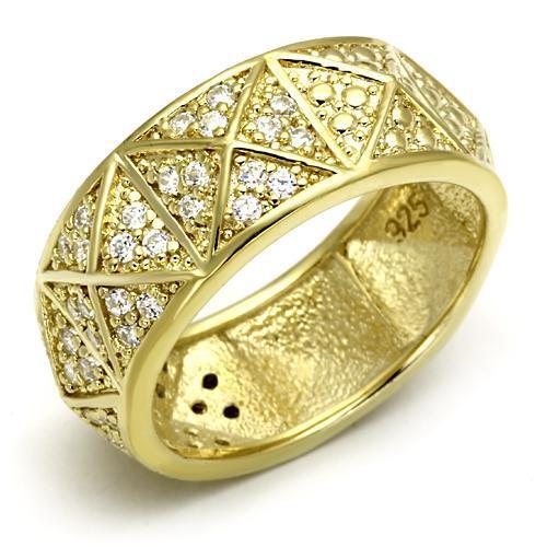 LOS560 - 925 Sterling Silver Ring Gold Women AAA Grade CZ Clear