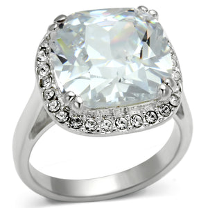 LOS561 - 925 Sterling Silver Ring Silver Women AAA Grade CZ Clear