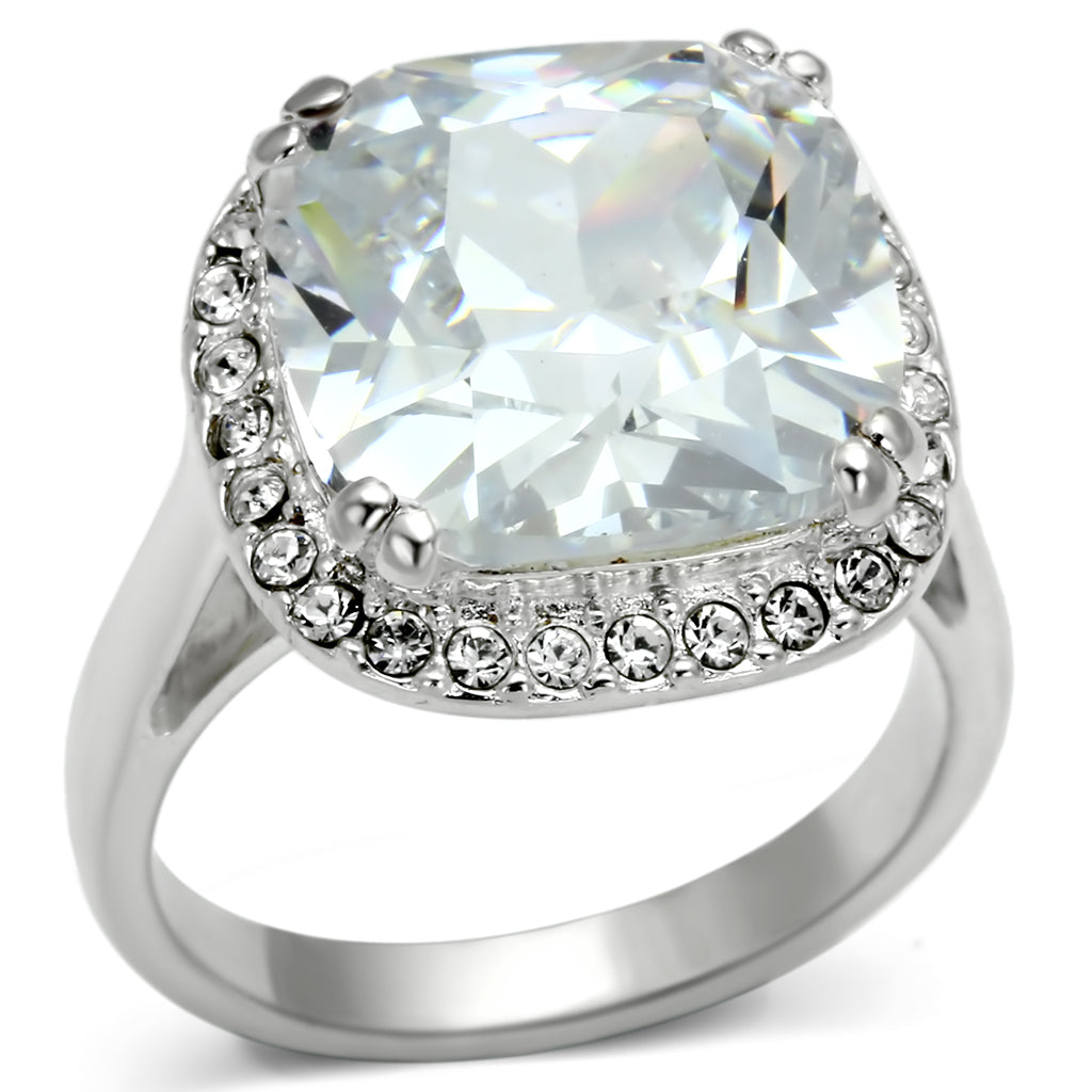 LOS561 - 925 Sterling Silver Ring Silver Women AAA Grade CZ Clear