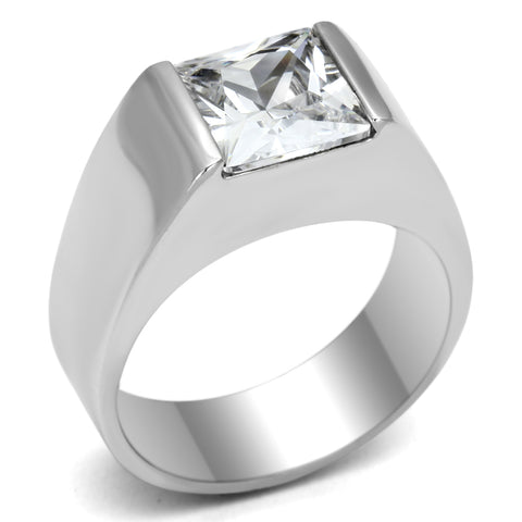 LOS575 - 925 Sterling Silver Ring Rhodium Women AAA Grade CZ Clear