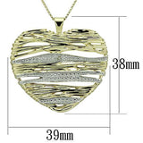 LOS599 - 925 Sterling Silver Necklace Gold+Rhodium Women AAA Grade CZ Clear