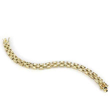 LOS601 - 925 Sterling Silver Bracelet Gold Women AAA Grade CZ Champagne