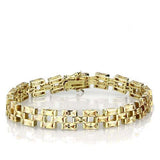 LOS601 - 925 Sterling Silver Bracelet Gold Women AAA Grade CZ Champagne