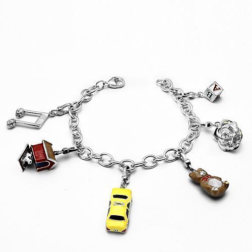 LOS604 - 925 Sterling Silver Bracelet Silver Women Top Grade Crystal Clear