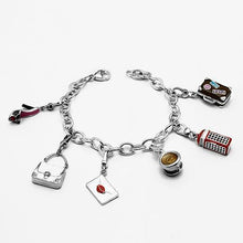 LOS606 - 925 Sterling Silver Bracelet Silver Women Epoxy Multi Color