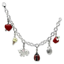 LOS606 - 925 Sterling Silver Bracelet Silver Women Epoxy Multi Color