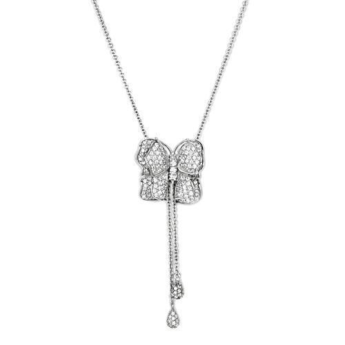 LOS608 - 925 Sterling Silver Necklace Silver Women AAA Grade CZ Clear