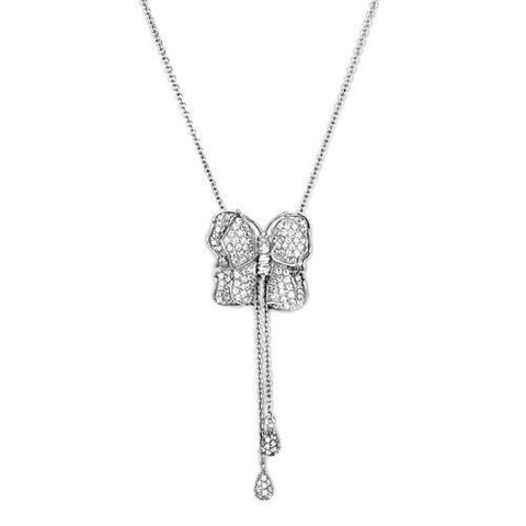 LOS608 - 925 Sterling Silver Necklace Silver Women AAA Grade CZ Clear