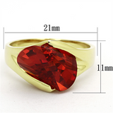 LOS641 - Gold 925 Sterling Silver Ring with AAA Grade CZ  in Garnet