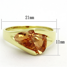 LOS645 - 925 Sterling Silver Ring Gold Women AAA Grade CZ Champagne