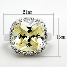 LOS718 - 925 Sterling Silver Ring Silver Women AAA Grade CZ Citrine Yellow