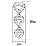 LOS722 - 925 Sterling Silver Earrings Rhodium Women AAA Grade CZ Clear
