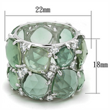 LOS764 - 925 Sterling Silver Ring Rhodium Women Synthetic Emerald
