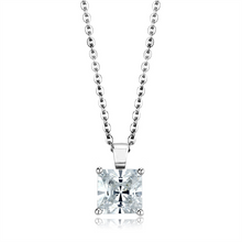 LOS895 - 925 Sterling Silver Chain Pendant Rhodium Women AAA Grade CZ Clear