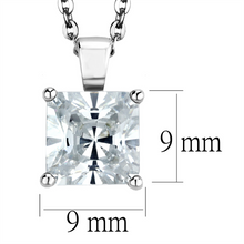 LOS895 - 925 Sterling Silver Chain Pendant Rhodium Women AAA Grade CZ Clear