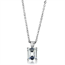 LOS897 - 925 Sterling Silver Chain Pendant Rhodium Women AAA Grade CZ Clear