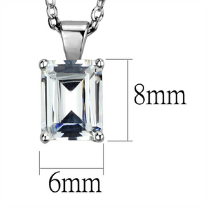 LOS897 - 925 Sterling Silver Chain Pendant Rhodium Women AAA Grade CZ Clear