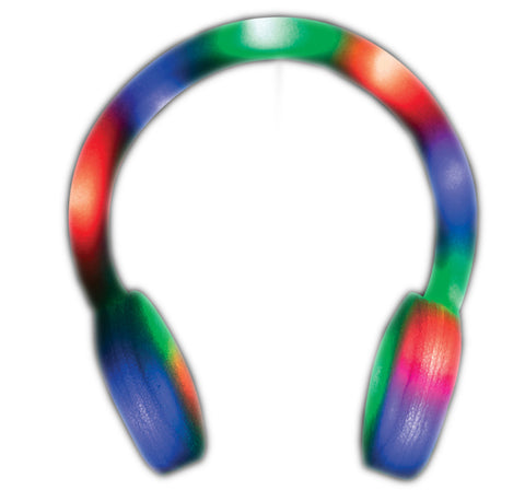 Light Up Multicolor Foam Headphone Pack of 12