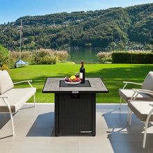 30 Inch Square Propane Gas Fire Pit Table Ceramic Tabletop