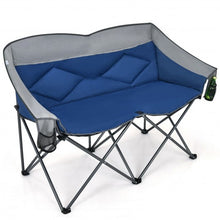 Folding Camping Chair with Bags and Padded Backrest-Gray