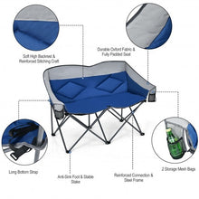 Folding Camping Chair with Bags and Padded Backrest-Gray