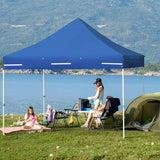 10 x 10 Feet Pop up Gazebo with 4 Height and Adjust Folding Awning-Blue
