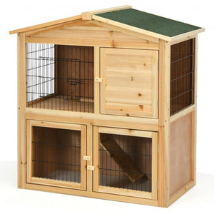 35 Inch Wooden Chicken Coop with Ramp