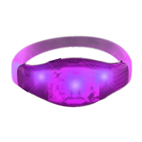 Sound Activated Purple LED Bracelet Wristbands for Concerts