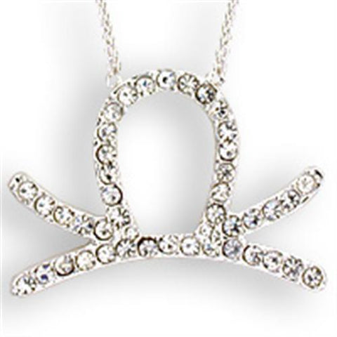 SNK01 - Brass Chain Pendant Silver Women Top Grade Crystal Clear