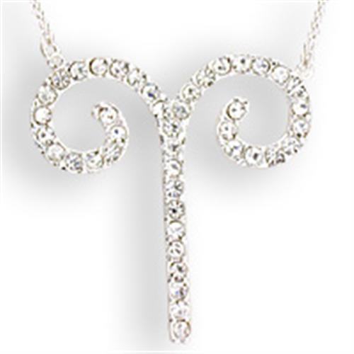 SNK08 - Brass Chain Pendant Silver Women Top Grade Crystal Clear