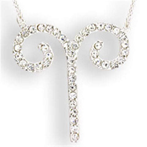 SNK08 - Brass Chain Pendant Silver Women Top Grade Crystal Clear