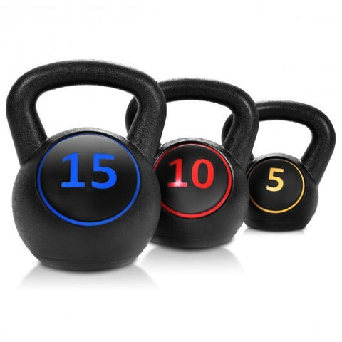 3 Pieces 5 10 15lbs Kettlebell Weight Set