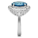 SS003 - 925 Sterling Silver Ring Silver Women Synthetic London Blue
