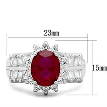 SS009 - 925 Sterling Silver Ring Silver Women AAA Grade CZ Ruby