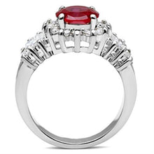 SS009 - 925 Sterling Silver Ring Silver Women AAA Grade CZ Ruby