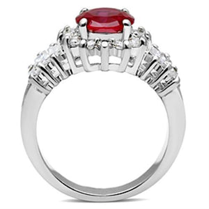 SS009 - 925 Sterling Silver Ring Silver Women AAA Grade CZ Ruby
