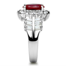 SS009 - 925 Sterling Silver Ring Silver Women AAA Grade CZ Ruby