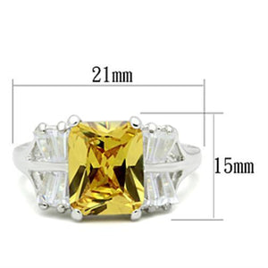 SS012 - 925 Sterling Silver Ring Silver Women AAA Grade CZ Topaz