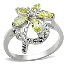 SS013 - 925 Sterling Silver Ring Silver Women AAA Grade CZ Apple Green color