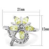 SS013 - 925 Sterling Silver Ring Silver Women AAA Grade CZ Apple Green color