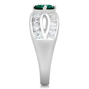SS014 - 925 Sterling Silver Ring Silver Women Synthetic Blue Zircon