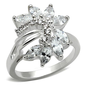 SS018 - 925 Sterling Silver Ring Silver Women AAA Grade CZ Clear