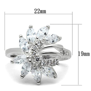 SS018 - 925 Sterling Silver Ring Silver Women AAA Grade CZ Clear